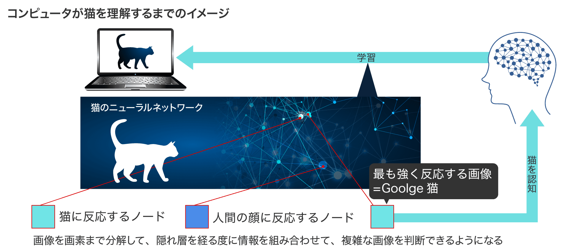 コンピュータと猫と回路の図（コンピュータが猫を理解するまで）